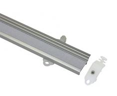 GARDINIA Support de panneaux pour tringles Ã rideaux et tringles Ã rideaux avec rails intÃ©rieurs - Velcro et rouleaux prÃ©assemblÃ©s - Support coulissant - 60 cm - Aluminium - ArgentÃ©