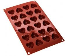 Silikomart 20.089.00.0060 SF089 Moule Forme CÅur Savarin Taille Petite 24 Cavités Silicone Terre Cuite