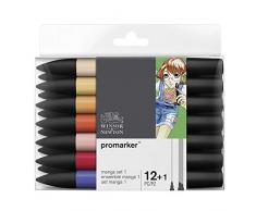 Winsor & Newton Promarker Set de 12 Marqueurs + 1 blender Manga Expansion 1