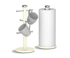 Morphy Richards Accents, Tasse Arbre et Serviette, Lot de 6 pÃ´les rÃ©versibles en Acier Inoxydable, S/Acier, de, Ivoire, 15 x 15 x 34.5 cm