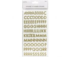 Creative Simplement Skinny pailleté Or Alphabet et Nombre Autocollants en Mousse Paillettes Multicolore