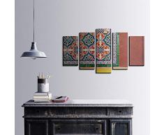 Bonamaison DÃ©coration Murale Ensemble de 5 Impression sur Toile, Dimensions: 100 x 60 Cm - ConÃ§u et fabriquÃ© en Turquie