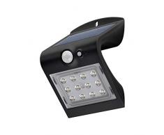 Goobay 45801 Lampe murale solaire LED Avec détecteur de mouvement, Verre PVC, noir 1.5 wattsW, W, 1,5 Watt