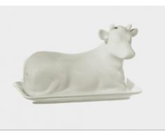 la Porcellana Mucchine Vache Beurrier Boîte Cadeau, Blanc, 18 cm