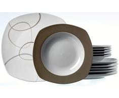 Ritzenhoff & Breker 595208 Alina Marron Service de table 12 piÃ¨ces