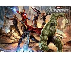 1art1 60259 Avengers Poster SuperHÃ©ros en Action Marvel Studios 91 x 61 cm