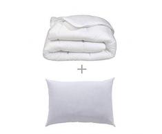 Couette blanche 450GR/M² FABRICATION FRANCAISE (1 place) 140 x 200 + Oreiller 50 x 70 cm