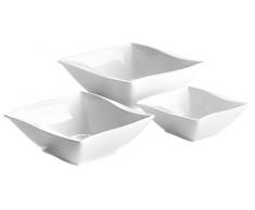 Josef Maeser 926326 Verso by Mäser, série Orchestra, ramequins 14/17 / 20,8 cm par Lot de 3, Une Forme Unique dans Une Douce Teinte Ivoire, Porcelaine, Blanc