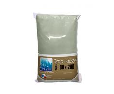 Nuit des Vosges 2181036 Cotoval Drap Housse Uni Coton Gris Souris 90 x 200 cm