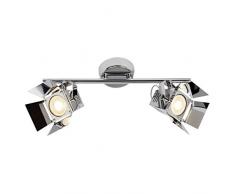 Brilliant G08913/15 Movie Plafonnier avec 2 Lumières LED, Métal/NC, GU10, 5 W, Chrome