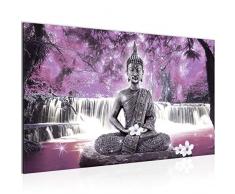 Tableau decoration murale Cascade de Bouddha - XXL Impression sur Toile Salon Appartment 1 Parties - prêt à accrocher - 503514c