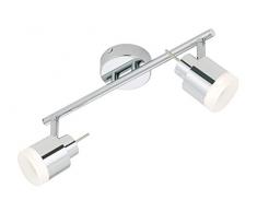 Briloner Leuchten 2733-028 plafonnier, Spots, Lampe Salon, Applique LED, orientable, Métal, Intégré, 4 W, Chrome