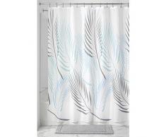 InterDesign Fern rideau douche, rideau baignoire lavable 183,0 cm x 183,0 cm en polyester, rideau de bain avec motif fougÃ¨re, bleu/gris