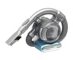 BLACK+DECKER PD1420LP-QW Aspirateur à Main sans fil - 10,8 V - Autonomie : 10 min - Charge : 4h - Base de charge - Prolongateur Intégré et Brosse Retractable , 560 ml, Bleu, Métallique