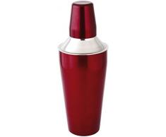 Fackelmann 49736 Shaker Ã Cocktail Crand Cru 750ml Rouge/Argent, Acier Inoxydable, 25 x 9,5 x 9,5 cm
