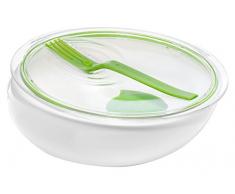 BLACK + BLUM Bol à déjeuner | Récipient Rond pour la préparation des Repas respectueux de lenvironnement sans BPA avec Couvercle, Casserole à Sauce et Fourchette Design Ergonomique Vert Citron
