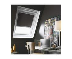 MADECOSTORE Store de Toit Enrouleur compatible Velux® - Gris anthracite - L100 x H116cm Modèle S08 - Cadre Alu
