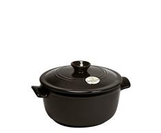 Emile Henry Eh794525 Cocotte Ronde CÃ©ramique Noir Fusain 22 X 22 X 15 cm