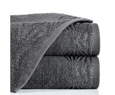 Eurofirany Grafit Lot de 3 Serviettes de Toilette en Coton avec Coutures mÃ©talliques et Coutures Scintillantes 70 x 140 cm