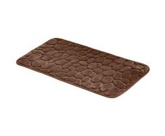 AmazonBasics Tapis de bain en mousse à mémoire de forme Motif pierre - Brun, 50 x 80 cm