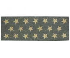 Jute & Co Tapis de Coco avec Motif Ã©toiles, Gris, 26 x 75 cm