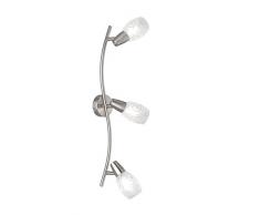 Reality, Spot, Colmar 3xE14, max.28,0 W Verre satiné, Transparent claire, Corps: metal, Nickel mat L:56,0cm, L:8,0cm, H:19,0cm IP20