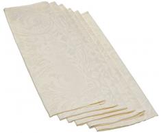 Lovely Casa Lot de 6 Serviettes, Polyester, Ivoire, 45x45 cm