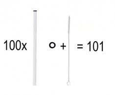 KOCH Paille en verre, droite, noir, avec pinceau, PAQUET VALEUR (100)