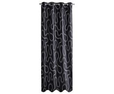 HomeMaison HM695539 Rideau Obscurcissant Fils Argenté Noir 260 x 140 x 260 cm