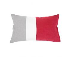 Ostaria Bayadere Coussin rectangulaire, algodón-poliéster, Rouge, 50 x 12 x 30 cm