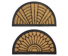 JVL Comfort Paillasson grattoir en demi-lune en caoutchouc 40 x 70 cm (La conception peut varier)