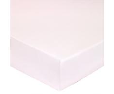 Blanc des Vosges Uni Percale Drap Housse 2 TÃªtes Coton Petale 160 x 200 cm bonnet de 30 cm