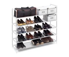 Relaxdays 10019128 Ãtagère à chaussures meuble souliers bottes étages niveaux 5 niveaux jusquà 25 paires maximum environ Dimensions HLP 90,5 x 87 x 29,5 cm, blanc