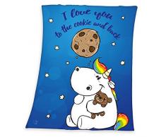 Pummeleinhorn Herding Couverture Polaire Licorne, Polyester, Polyester, Bleu, 150 x 125 cm