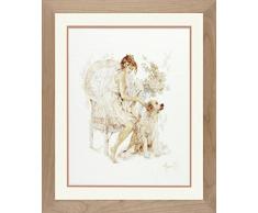 Lanarte Kit au Point ComptéFille sur Chaise avec Chien
