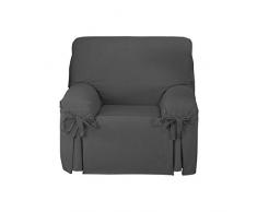 Martina Home Housse de canapé à nœuds 1 Place Anthracite