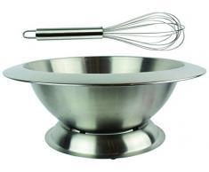 Bol mélangeur inclinable sur socle + fouet - Pratique et multifonctions - Coloris Inox