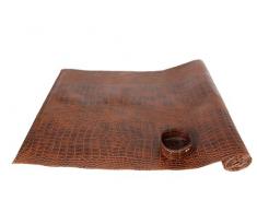 SIGNATURE HOME COLLECTION AP-174-A01 Chemin de Table en Cuir Imitation Crocodile Facile dentretien Brun Clair Dimensions 150 x 40 cm