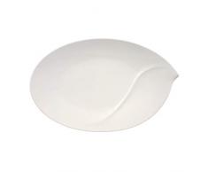 Villeroy & Boch Flow Plat de service ovale, 47 cm, Porcelaine Premium, Blanc