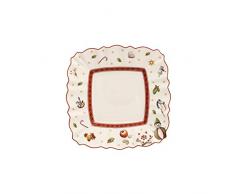 Villeroy & Boch Toys Delight Assiette à pain carrée, 17 x 17cm, Porcelaine Premium, Blanc/Rouge