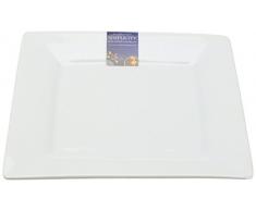 Price et Kensington Simplicity Assiette carrÃ©e, Porcelaine, Blanc, Lot de 81, 18Â cm