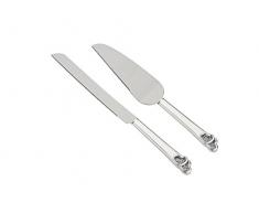 Zilverstad 7928261 Pelle à Tarte avec Couteau Coeur Crystal Argenté Laqué