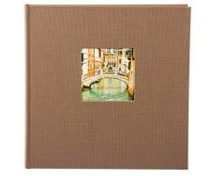 Goldbuch Bella Vista Album Photo à découpes, Lin, Coffee Bronze, 30x31 cm