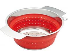 Rösle RS16125 Passoire pliable Acier et Silicone Rouge Diamètre: 24 cm
