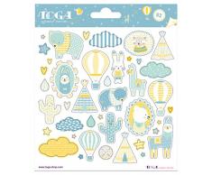 Toga naissance STF106, - Leonard & Josephine Planches de Stickers, Autre, Multicolore, 15 x 0.1 cm