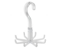 InterDesign Clarity porte-cravate, cintre tournant en plastique, rangement cravate avec 8 crochets pour ceintures et cravates, transparent