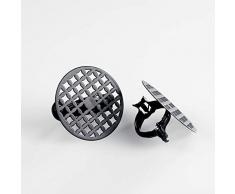 douceur dintérieur 2 embrasses pince (0)7cm metal peint rondoline noir