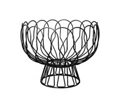 Pt, PT2519BK Corbeille à fruits sur pied Wired Métal, Noir D26 x H28 cm