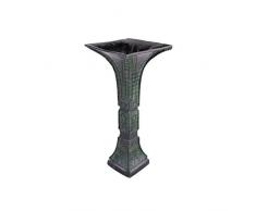 lachineuse Grand Vase Antique Carre - Style Antiquité Chinoise en Bronze