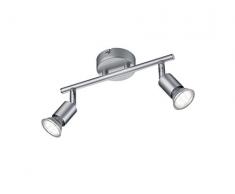 Reality, Spot, Paris incl. 2 x LED,GU10,3,0 Watt,3000K,230 Lm. Corps: metal, Titane L:25,0cm, L:8,0cm, H:13,5cm IP20